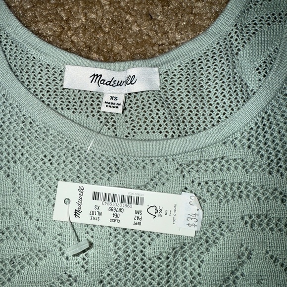 Madewell Light Green Textured Tank Top - Picture 3 of 4